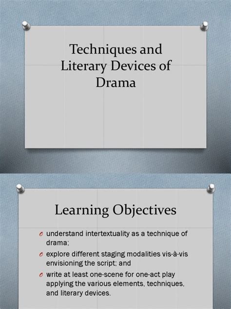 literary techniques in drama
